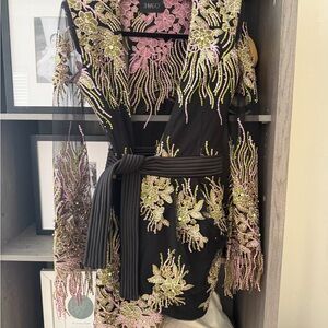 ZHIVAGO Black and Pink Embroidered Dress SIZE 4